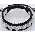 Torsion tissé Bracelets Shamballa cristal Pave perles Bracelet